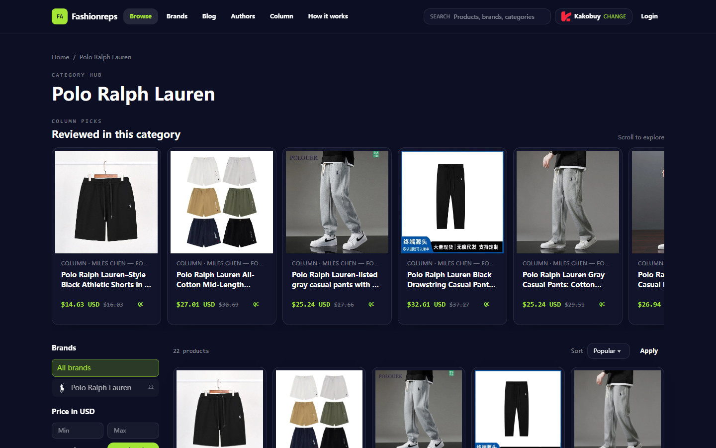 Polo Ralph Lauren Knitwear: Comparing Agent Fees