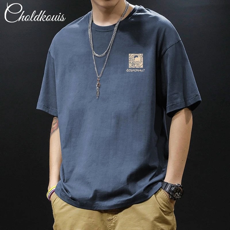 Foreign Trade Blue T-Shirt in Casual Streetwear Style Review: A 200 g Cotton Crewneck Worn for 40 Hours