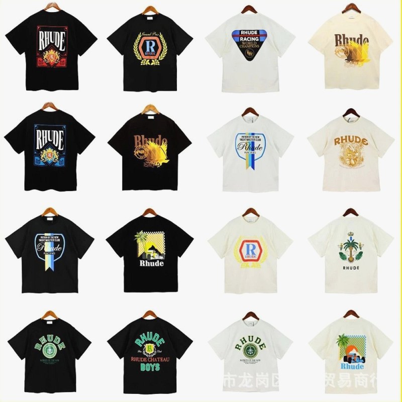 Rhude Trendy T-Shirts with Various Printed Designs Review: 240g Cotton, Boxy Fit, Hands-On Tested